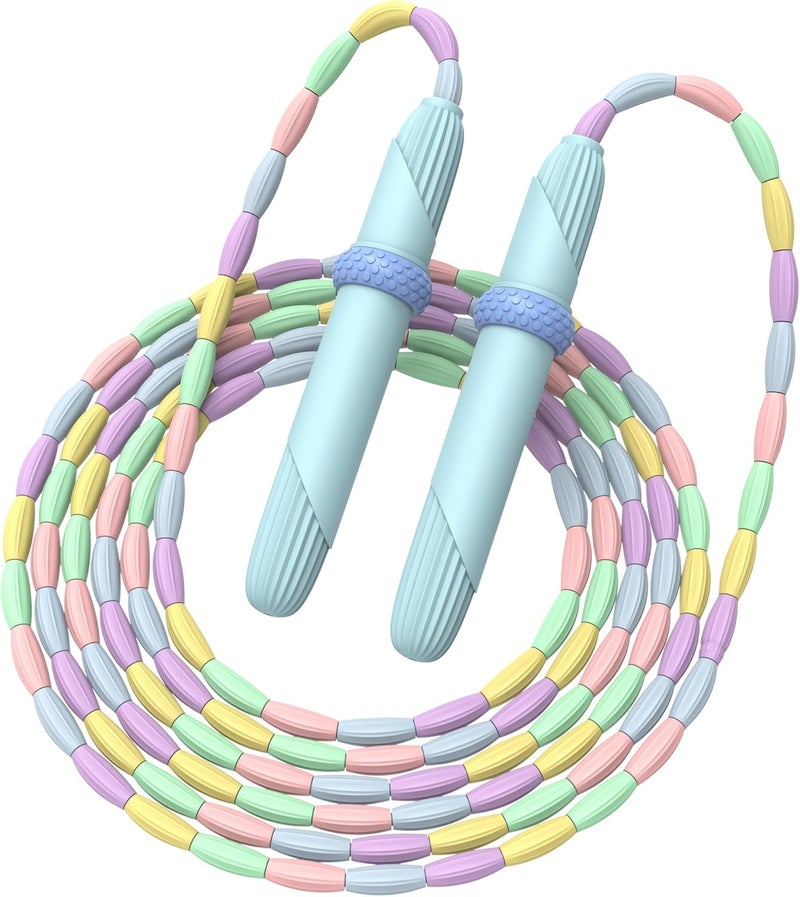 Ace one Beaded Jump Rope 1 Pack/2 Pack, Segmented Skipping Rope for Kids Adults, Adjustable Tangle-Free Toddler Jumping Rope for Fitness Exercise Training - Image 3